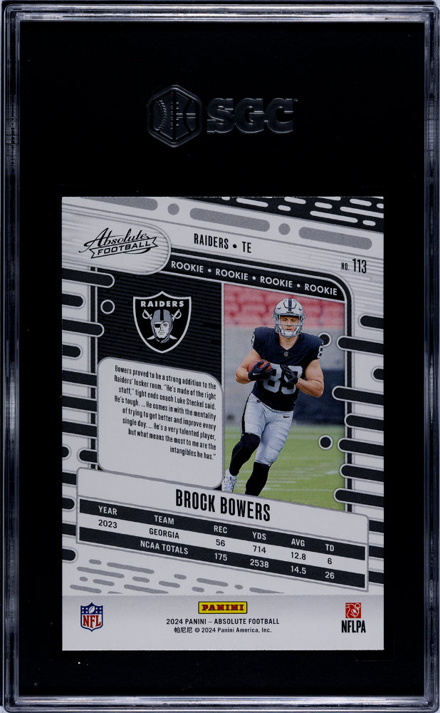 2024 Panini Absolute #113 Brock Bowers Retail SGC 9.5
