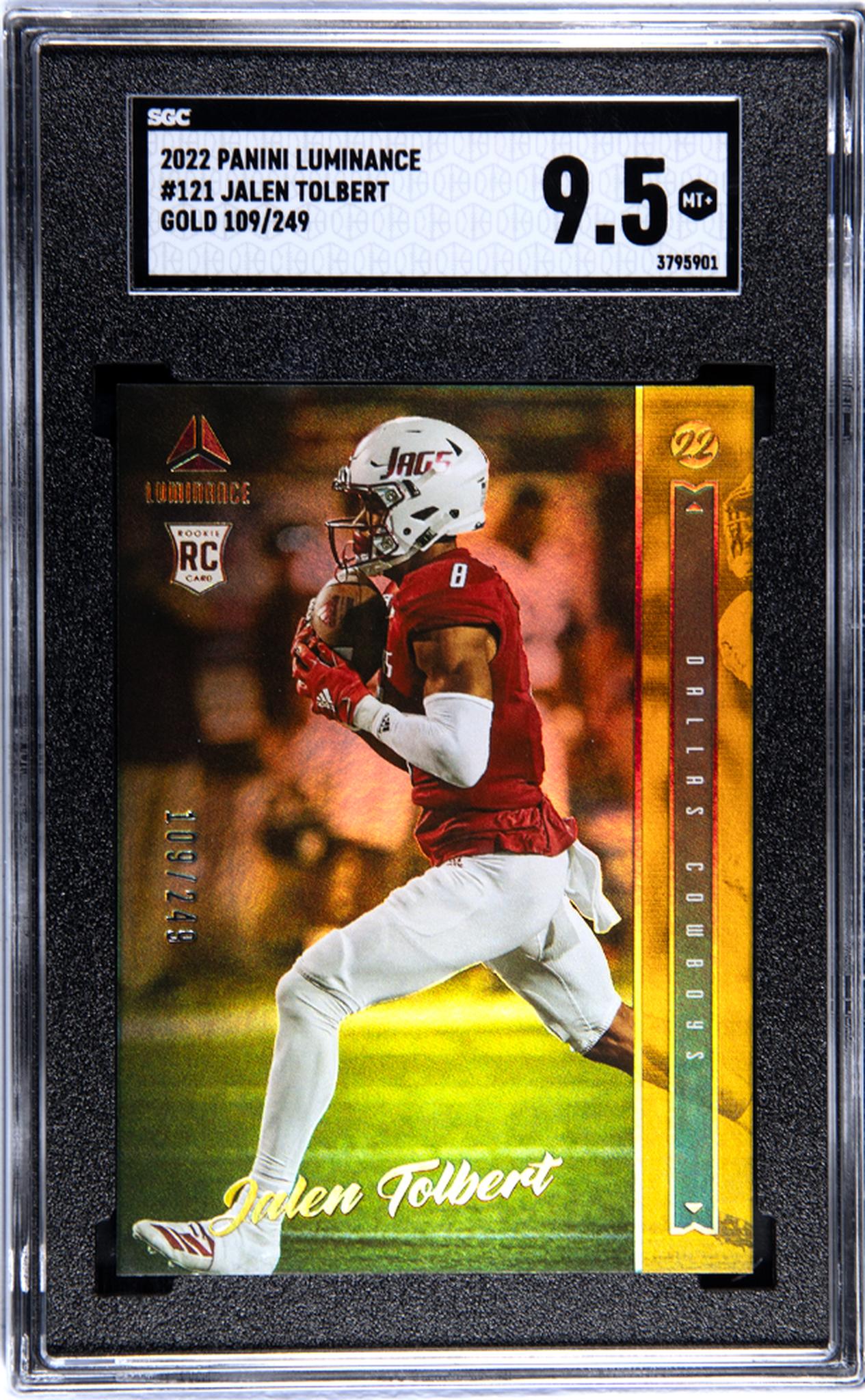 2022 Panini Luminance #121 Jalen Tolbert Gold Rookie /249 SGC 9.5