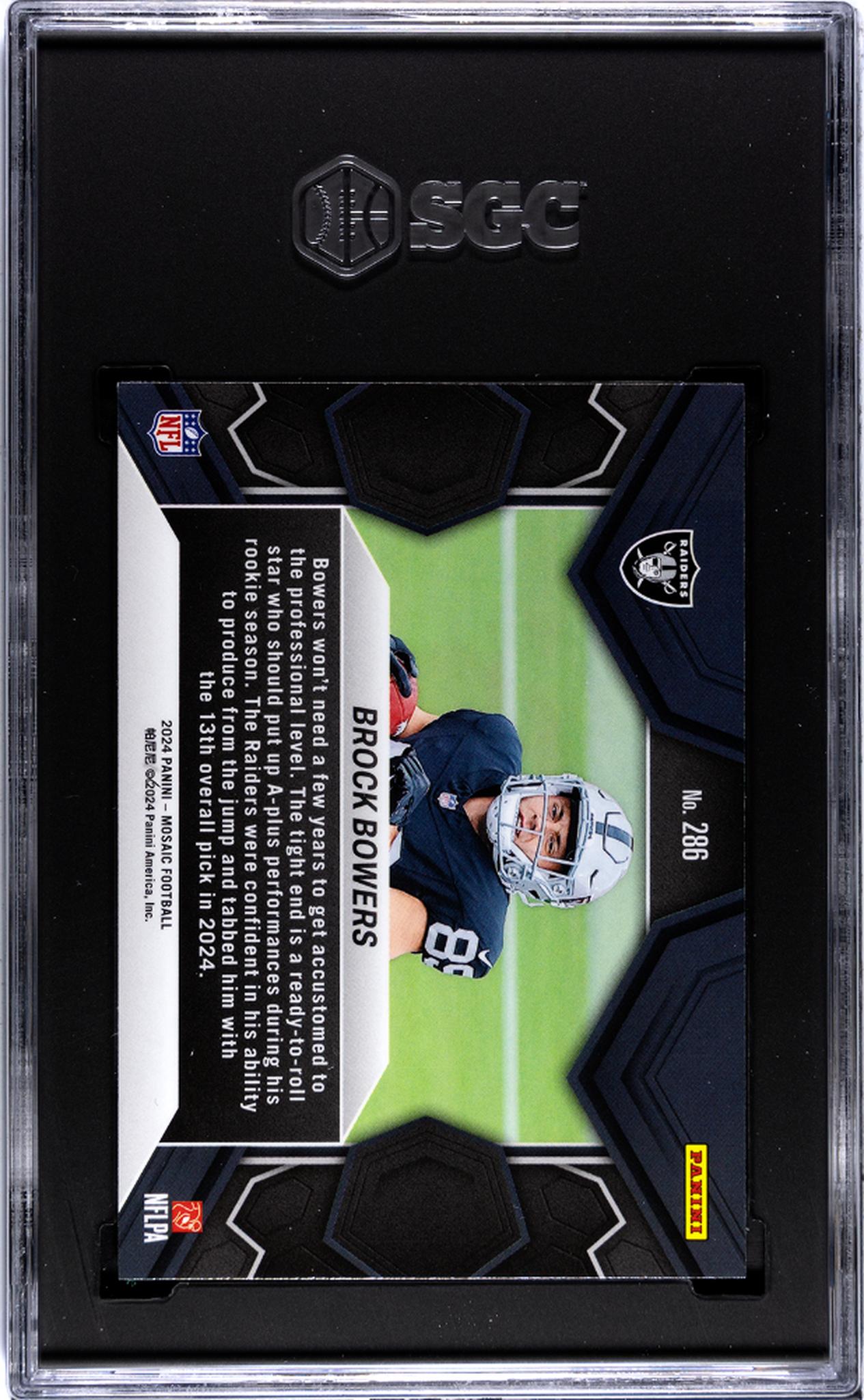 2024 Panini Mosaic #286 Brock Bowers SGC 10