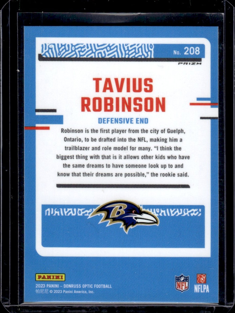 2023 Panini Donruss Optic #208 Tavius Robinson Rated Rookie Red Rookie Ravens