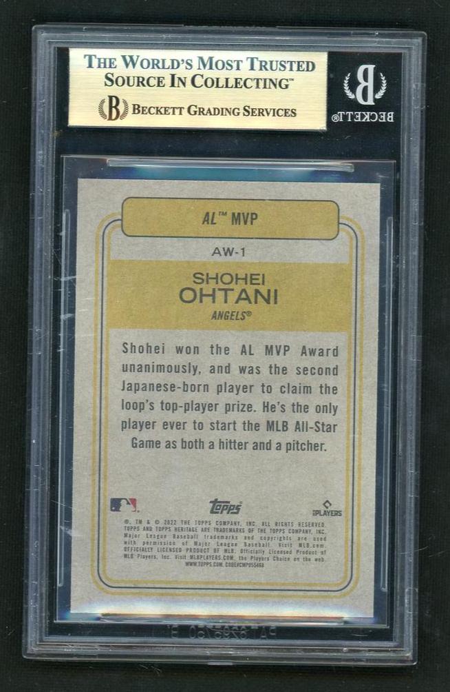 2022 Topps Heritage Award Winners Shohei Ohtani #AW1 BGS 9.5