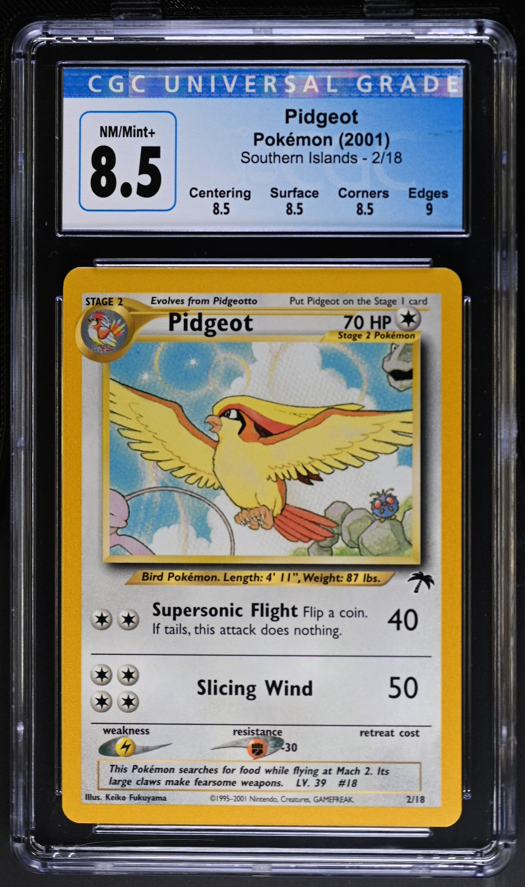 2001 Pokemon #2/18 Pidgeot Southern Islands CGC 8.5