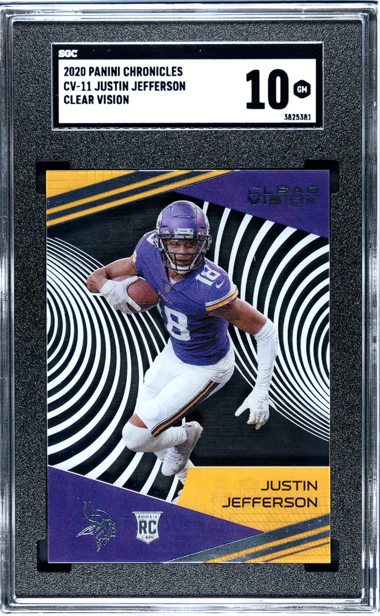 2020 Panini Chronicles Clear Vision Justin Jefferson #CV-11 RC SGC 10