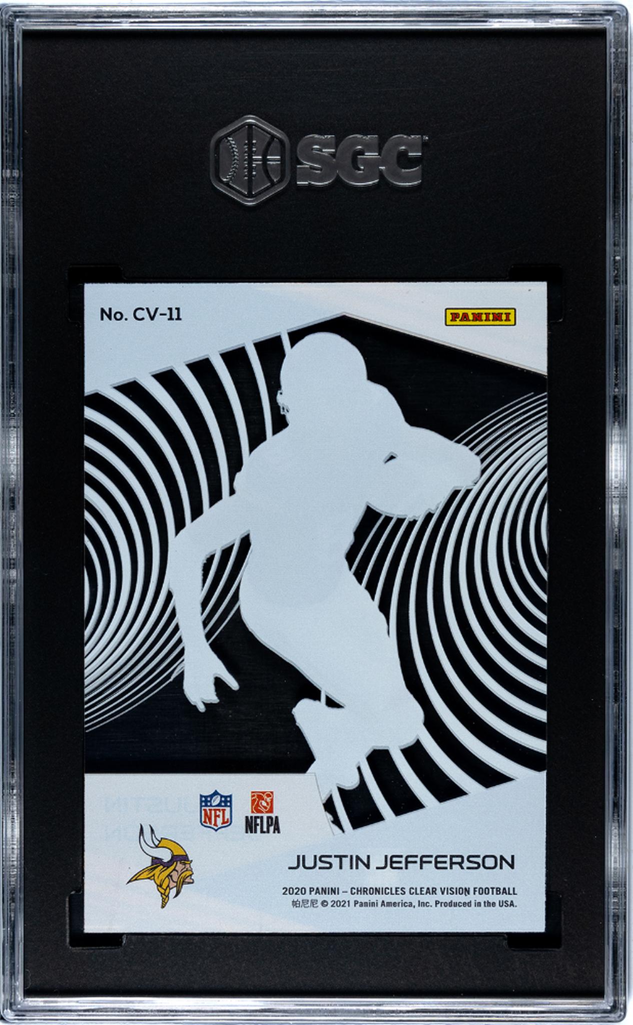 2020 Panini Chronicles Clear Vision Justin Jefferson #CV-11 RC SGC 10
