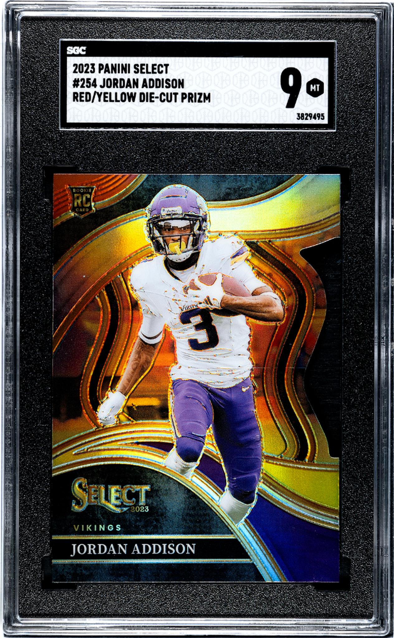 2023 Panini Select #254 Jordan Addison Red/Yellow Rookie SGC 9