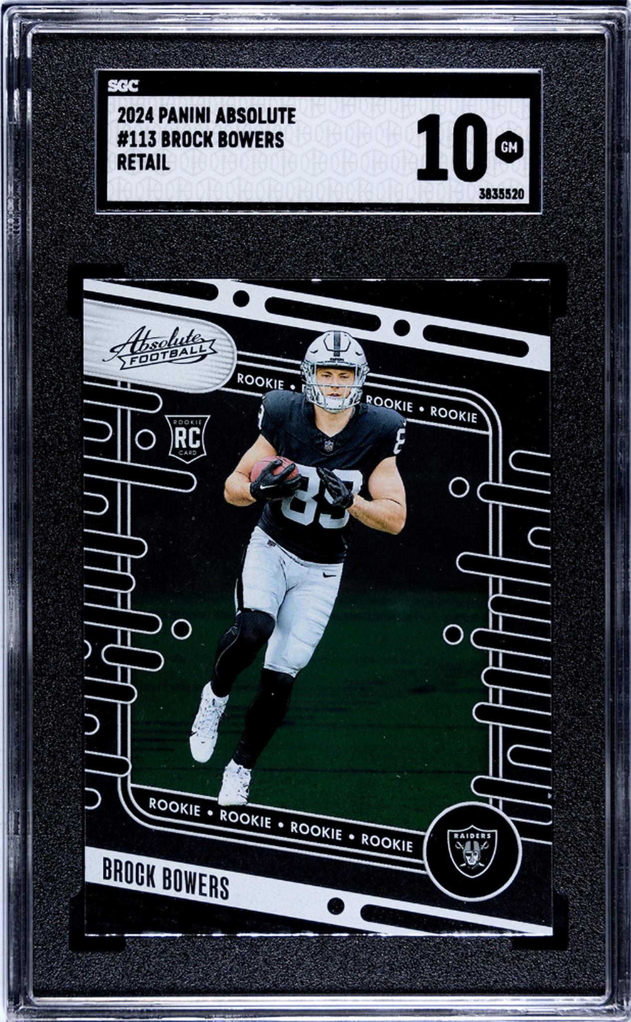 2024 Panini Absolute #113 Brock Bowers Retail SGC 10