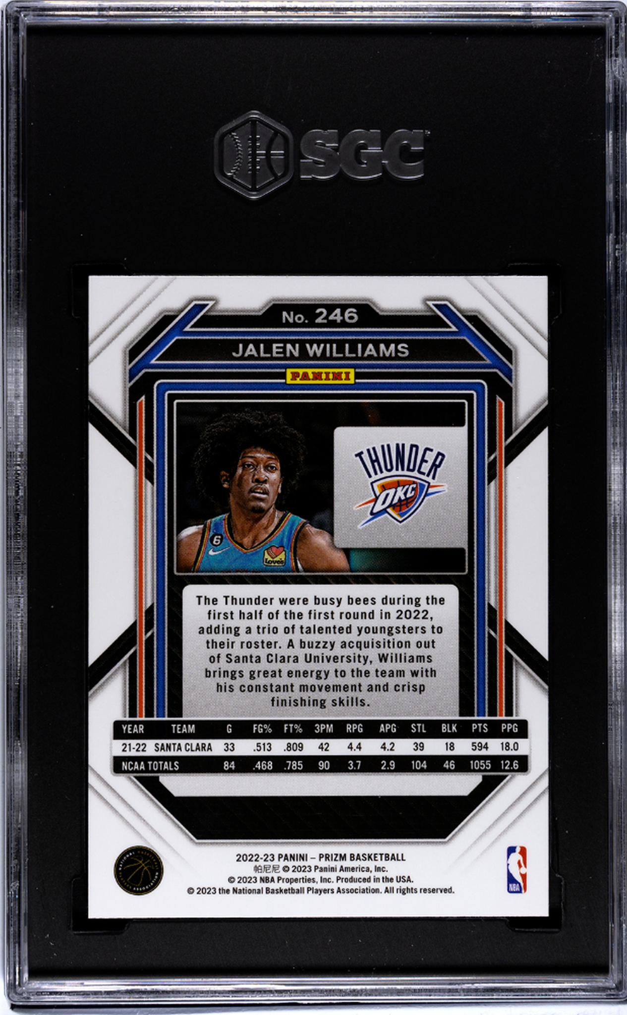 2022-23 Panini Prizm #246 Jalen Williams SGC 9.5