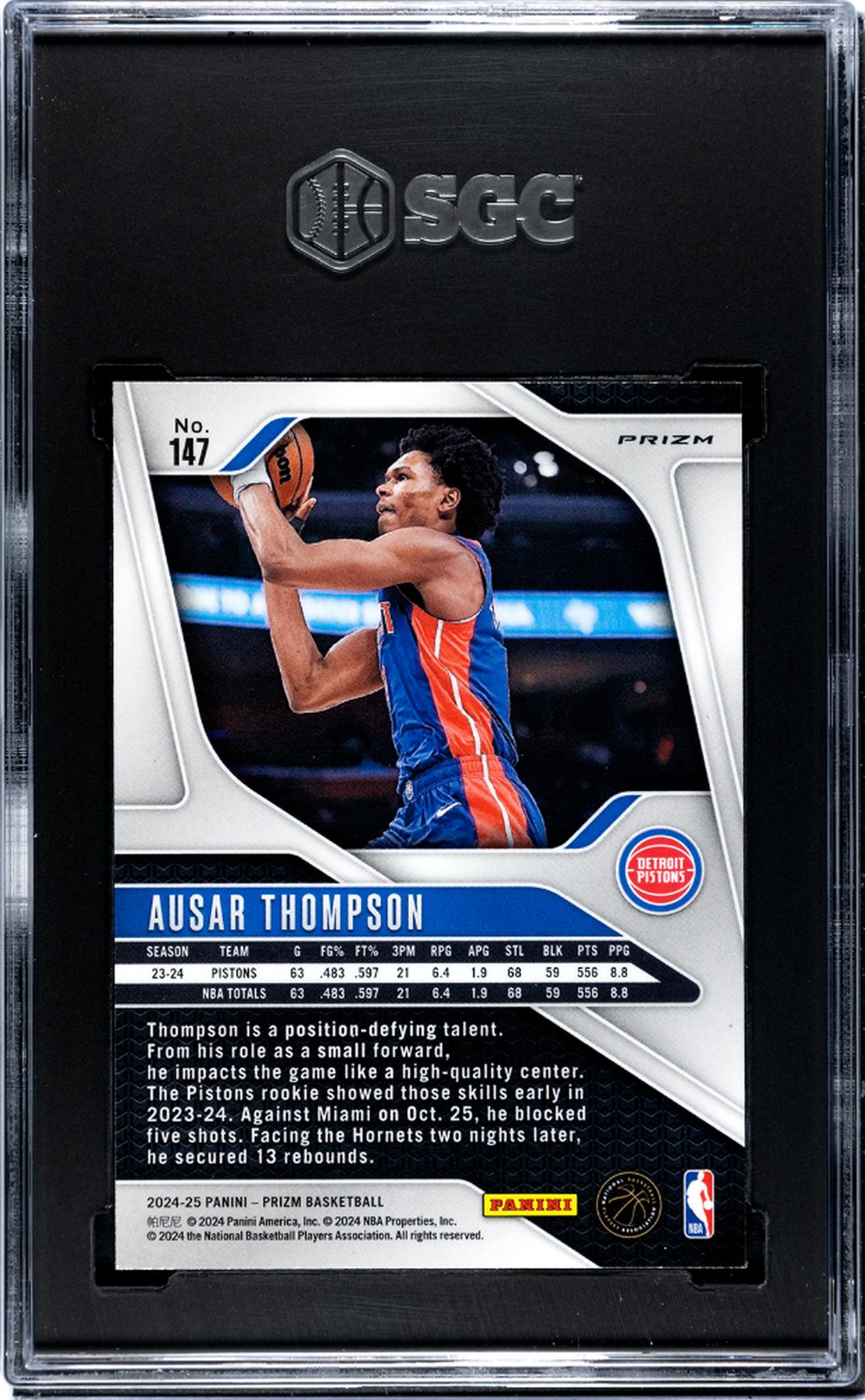 2024-25 Panini Prizm #147 Ausar Thompson Ice Prizm SGC 9.5