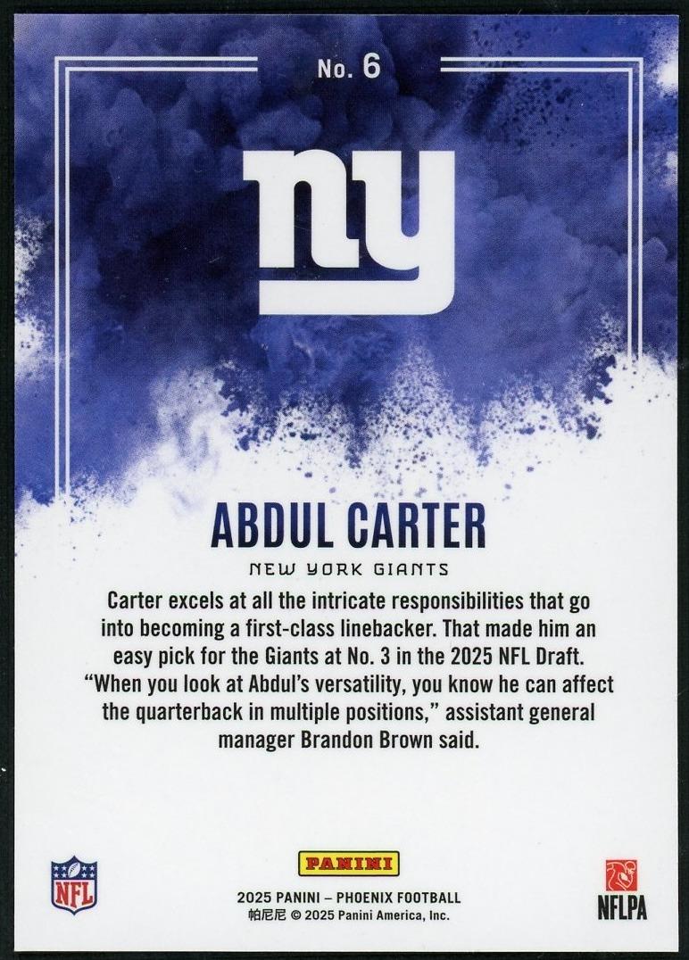 2025 Panini Phoenix Color Blast Abdul Carter