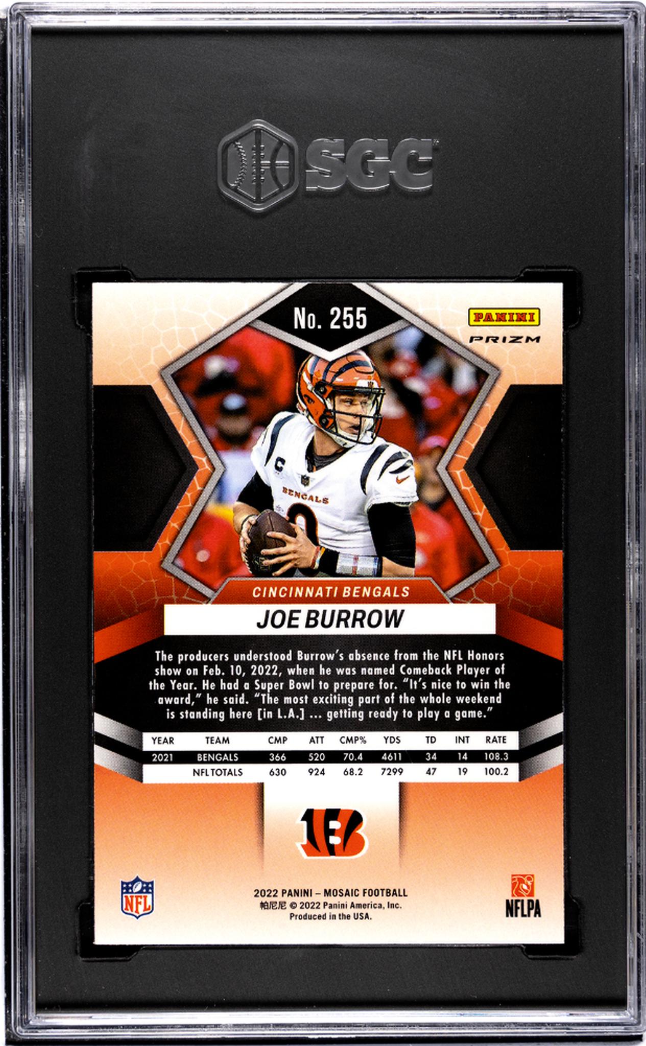 2022 Mosaic #255 Joe Burrow SGC 10