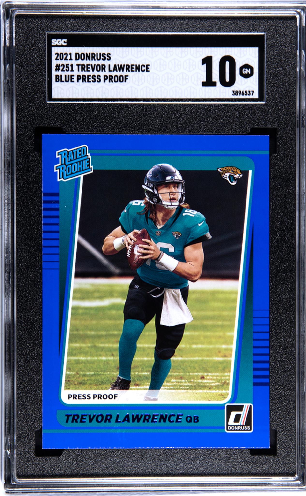 2021 Panini Donruss #251 Trevor Lawrence Blue Rookie SGC 10 Gem Mint Jaguars