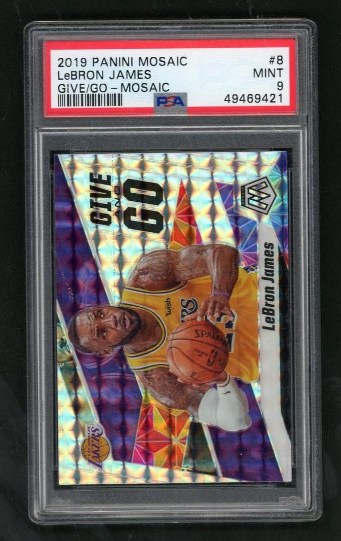 2019 Panini Mosaic Give and Go Mosaic LeBron James #8 PSA 9