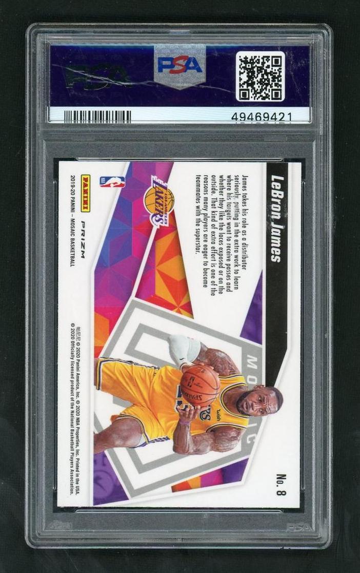 2019 Panini Mosaic Give and Go Mosaic LeBron James #8 PSA 9