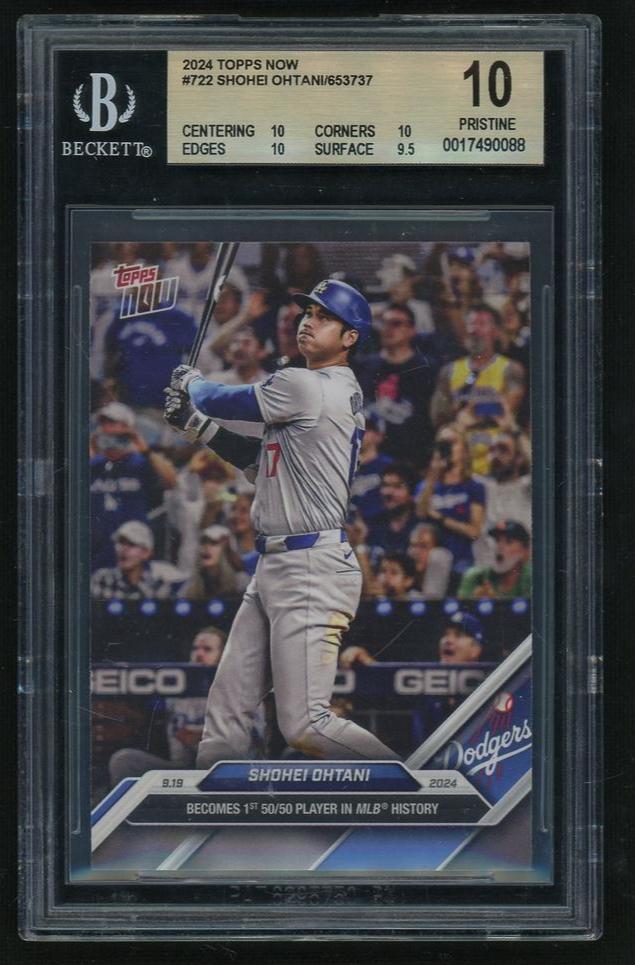 2024 Topps Now 722 Shohei Ohtani Beckett 10 Pristine Los Angeles Dodgers