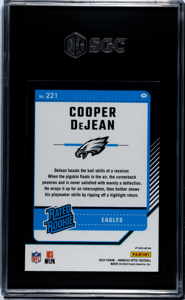 2024 Donruss Optic #221 Cooper Dejean Holo Prizm SGC 10