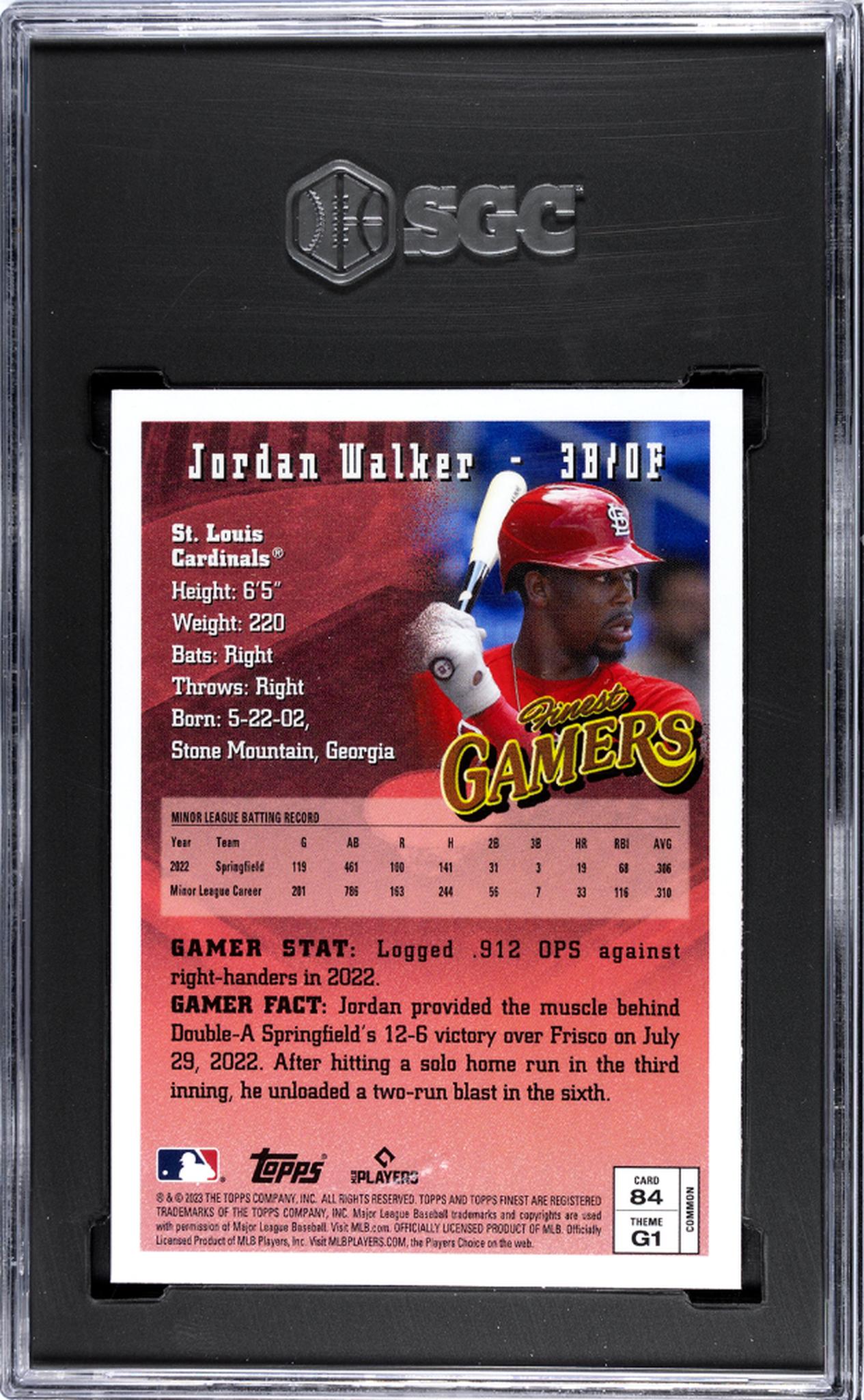 2023 Topps Finest Flashbacks #84 Jordan Walker SGC 9.5