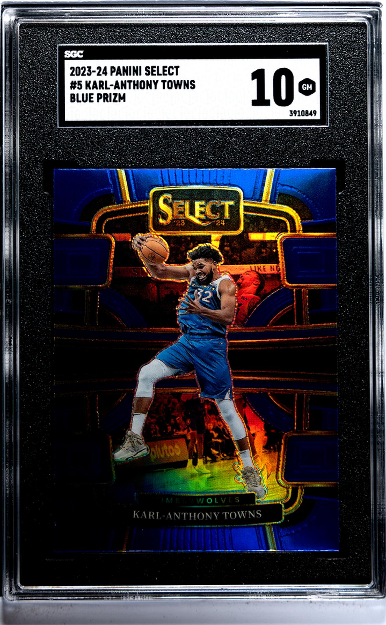 2023-24 Panini Select #5 Karl-Anthony Towns Blue Prizm SGC 10