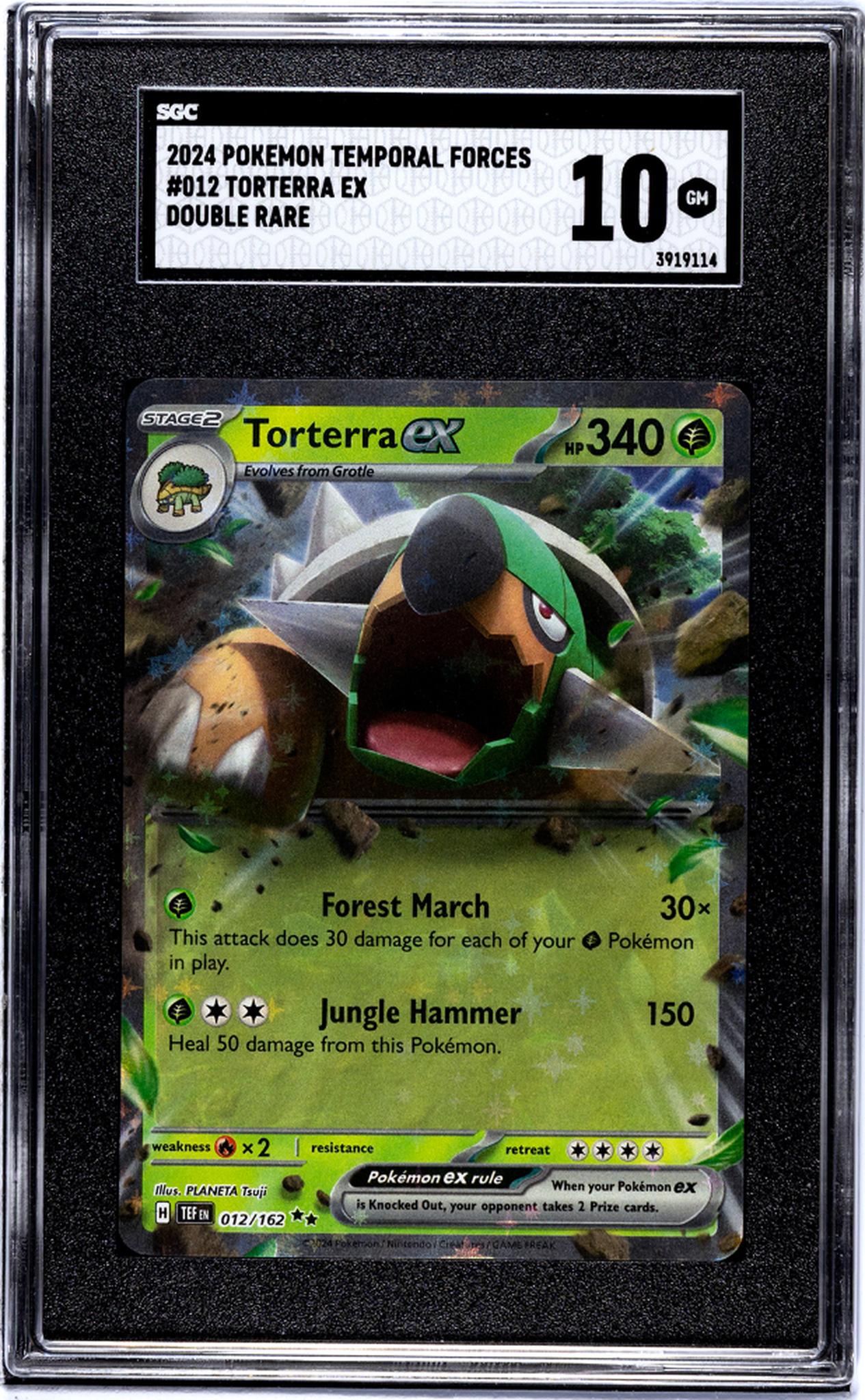 2024 Pokemon Temporal Forces Double Rare Torterra ex #012 SGC 10