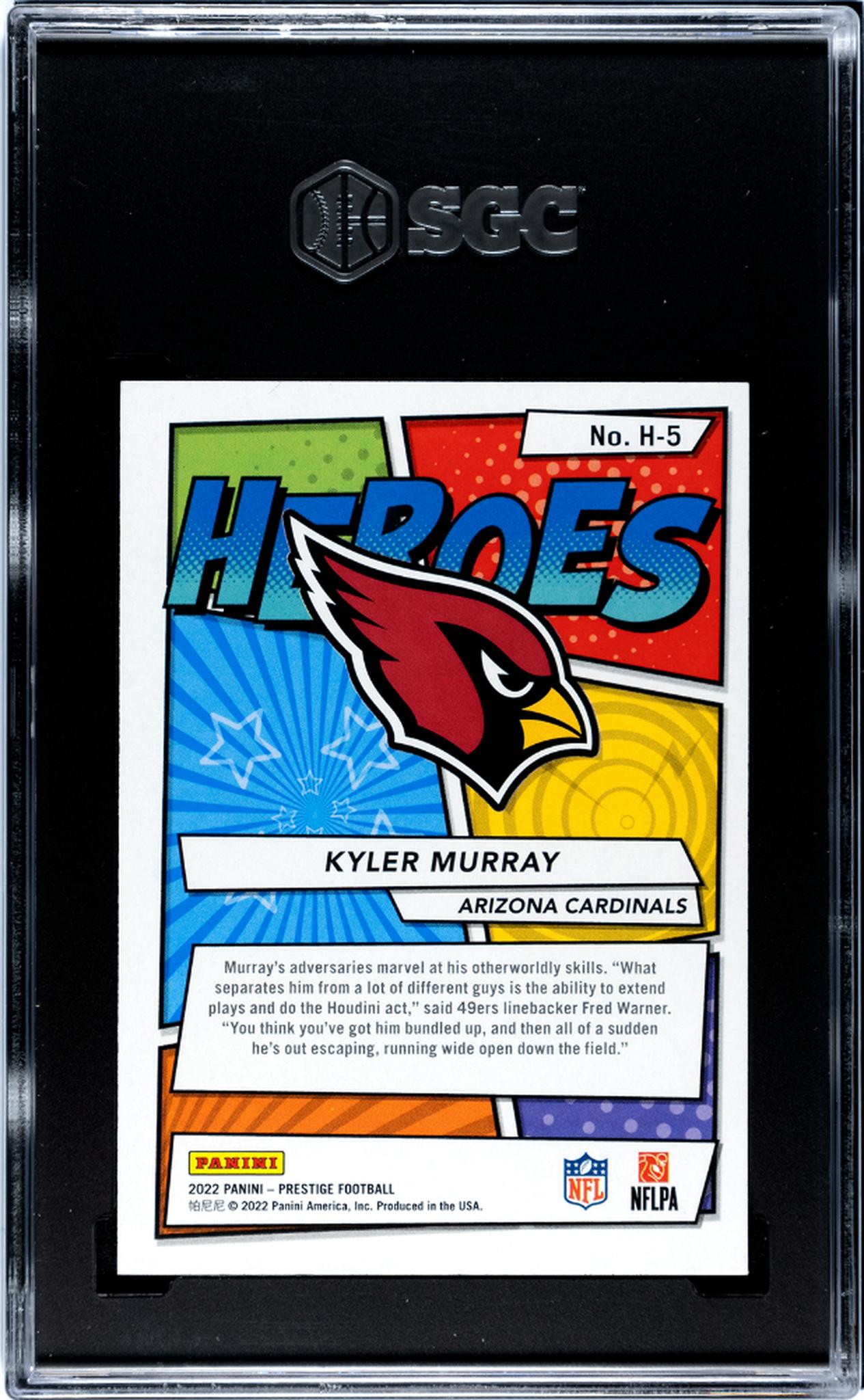 2022 Panini Prestige #H-5 Kyler Murray Heroes SGC 9.5