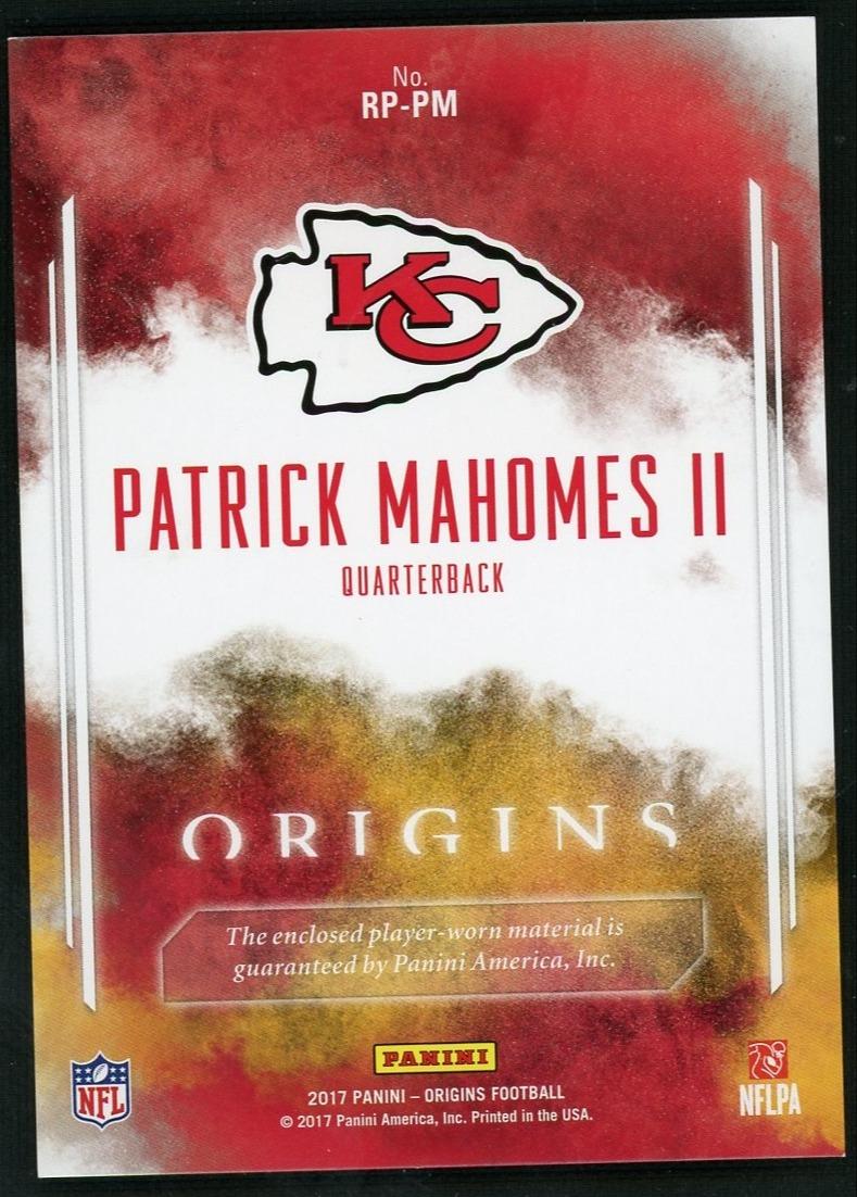 2017 Origins Patrick Mahomes Patch Turquoise /25