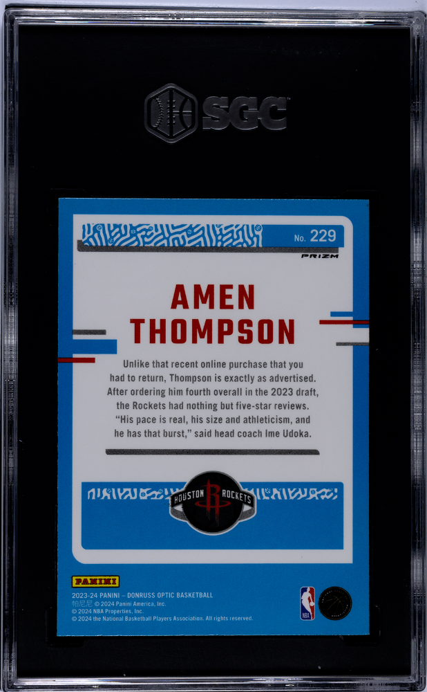 2023 Donruss Optic #229 Amen Thompson Holo Prizm SGC 9