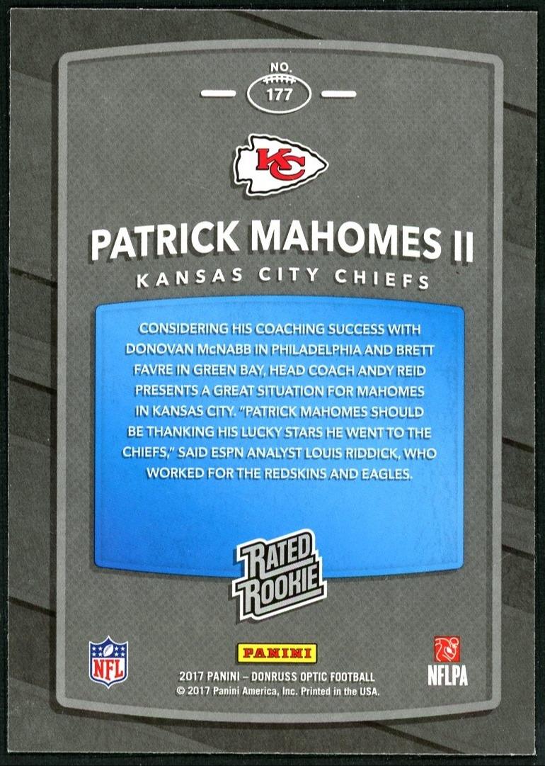 2017 Panini Donruss Optic 177 Patrick Mahomes II