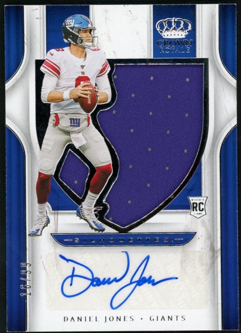 2019 Panini Chronicles Crown Royale Silhouette Auto Daniel Jones #SA3 /99