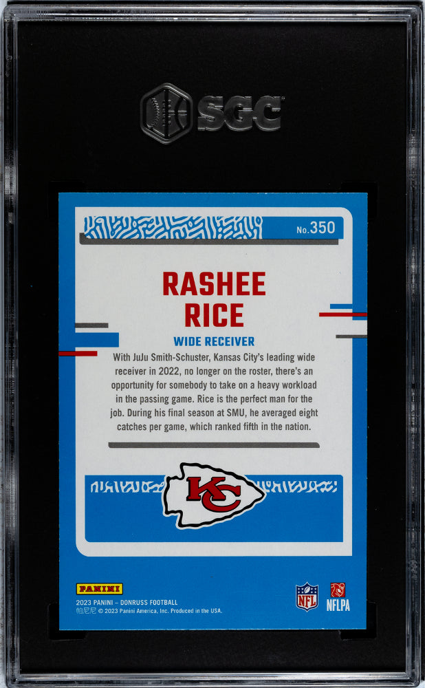 2023 Panini Donruss #350 Rashee Rice Green Rookie SGC 9