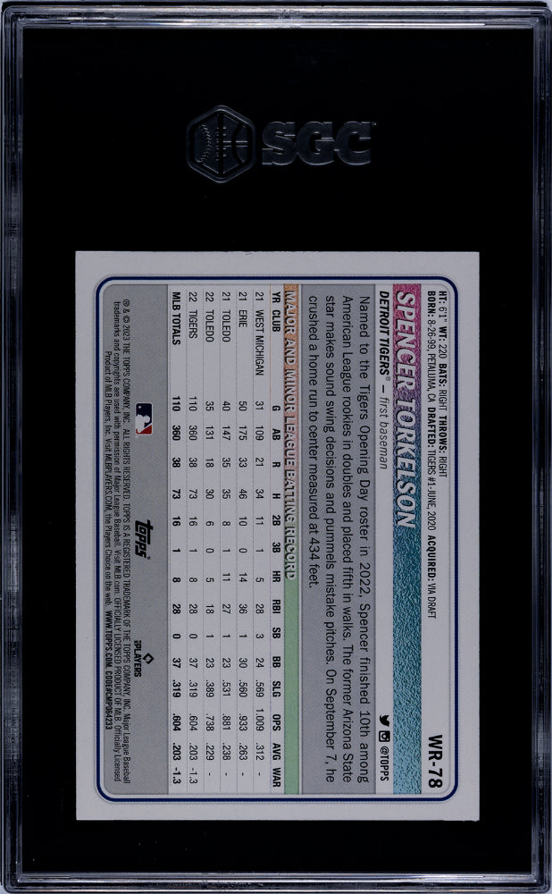 2023 Topps Big League Silver Foil Spencer Torkelson #WR-78 /199 SGC 8.5