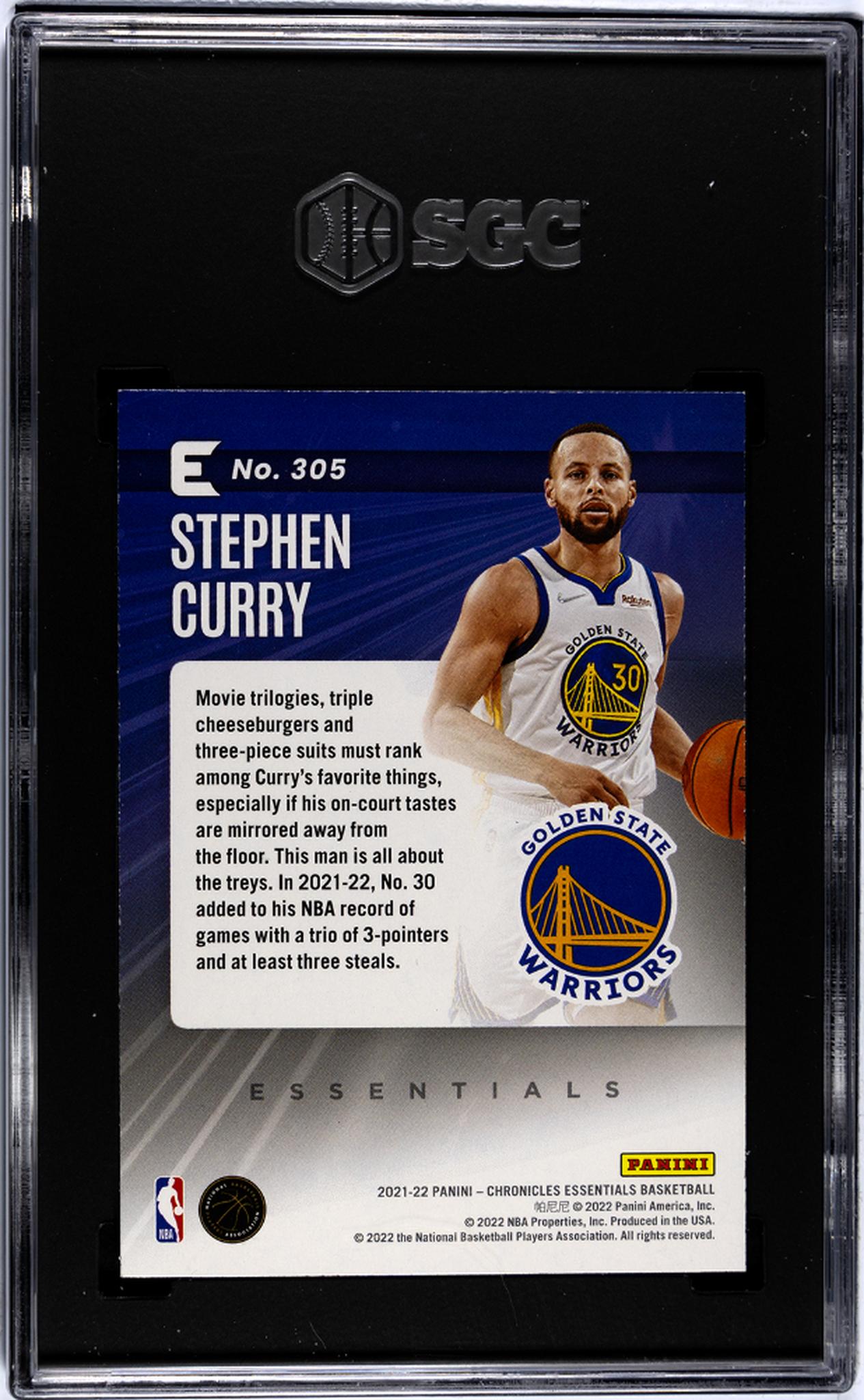 2021-22 Panini Chronicles #305 Stephen Curry Essentials SGC 10
