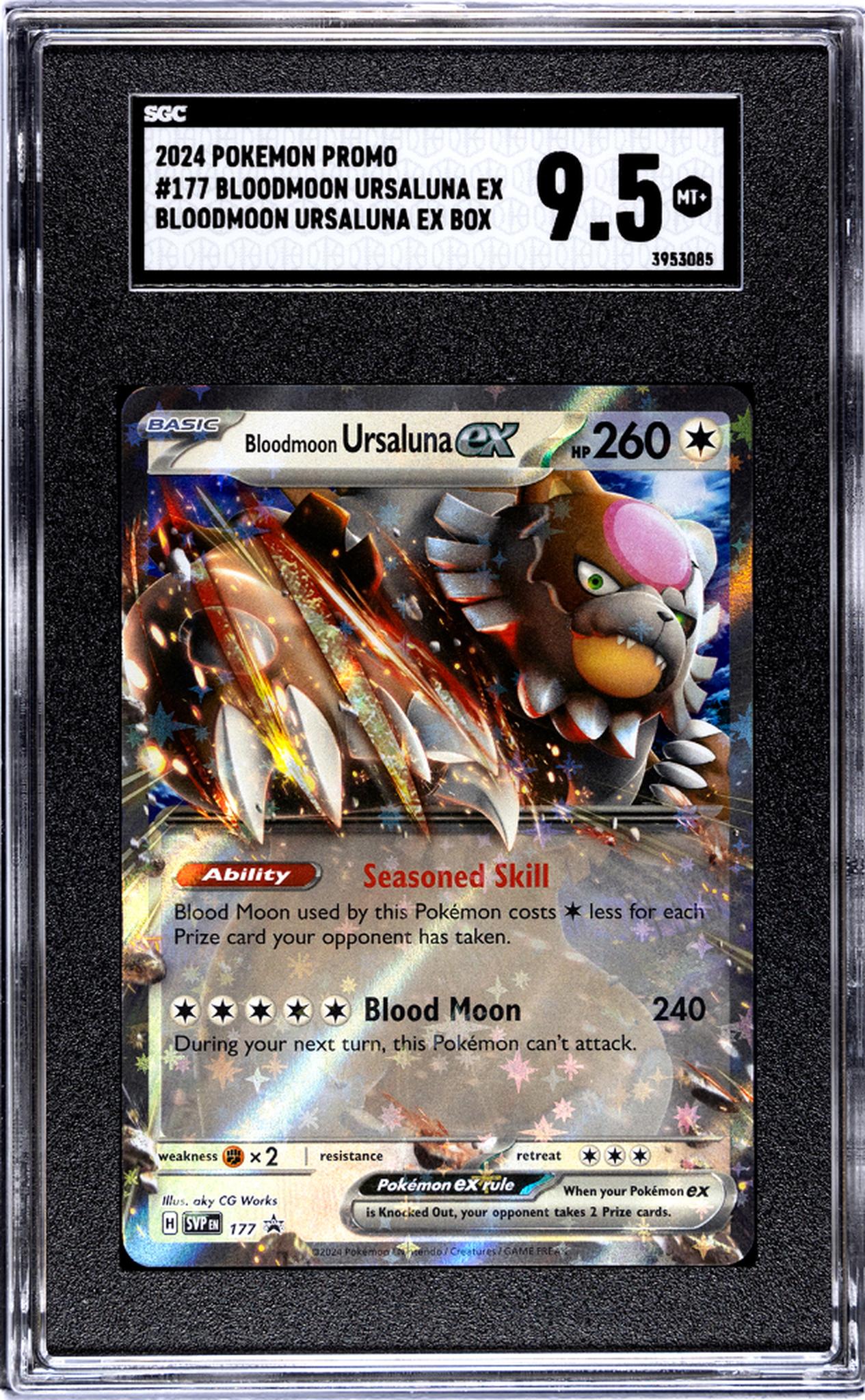 2024 Pokemon Promo #177 Bloodmoon Ursaluna Ex Bloodmoon Ursaluna Ex Box SGC 9.5