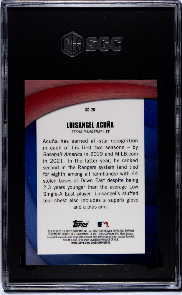 2022 Bowman Chrome #SG-20 Luisangel Acuña SGC 9