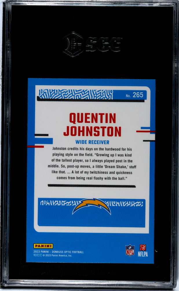 2023 Donruss Optic #265 Quentin Johnston SGC 10