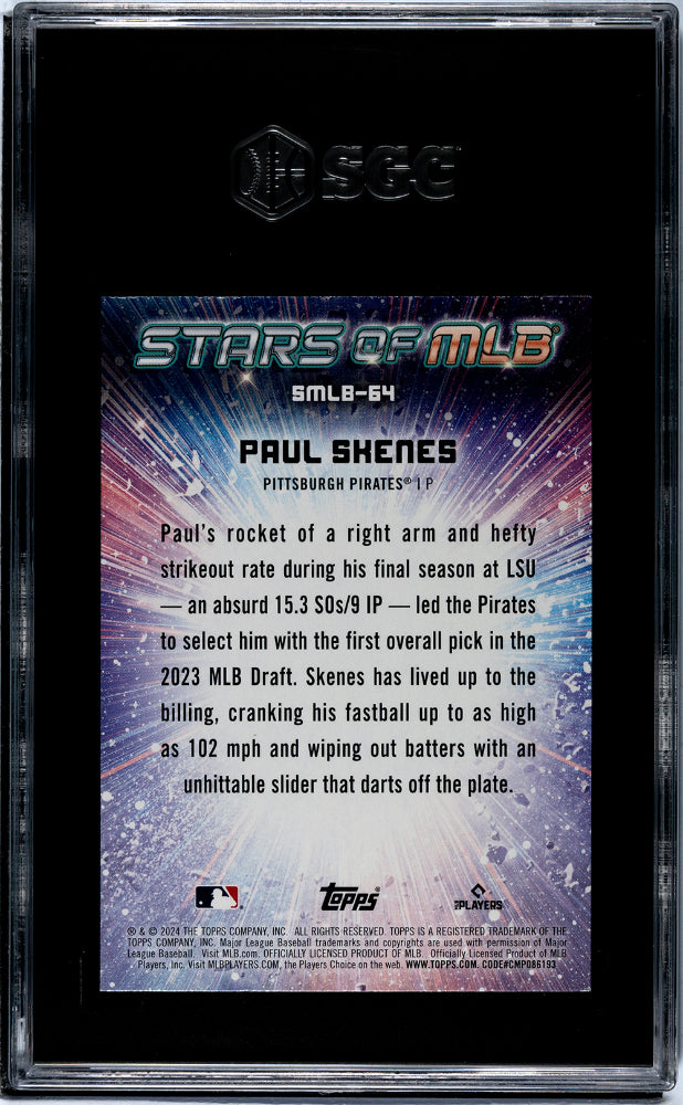 2024 Topps Update #SMLB-64 Paul Skenes Stars of MLB SGC 9