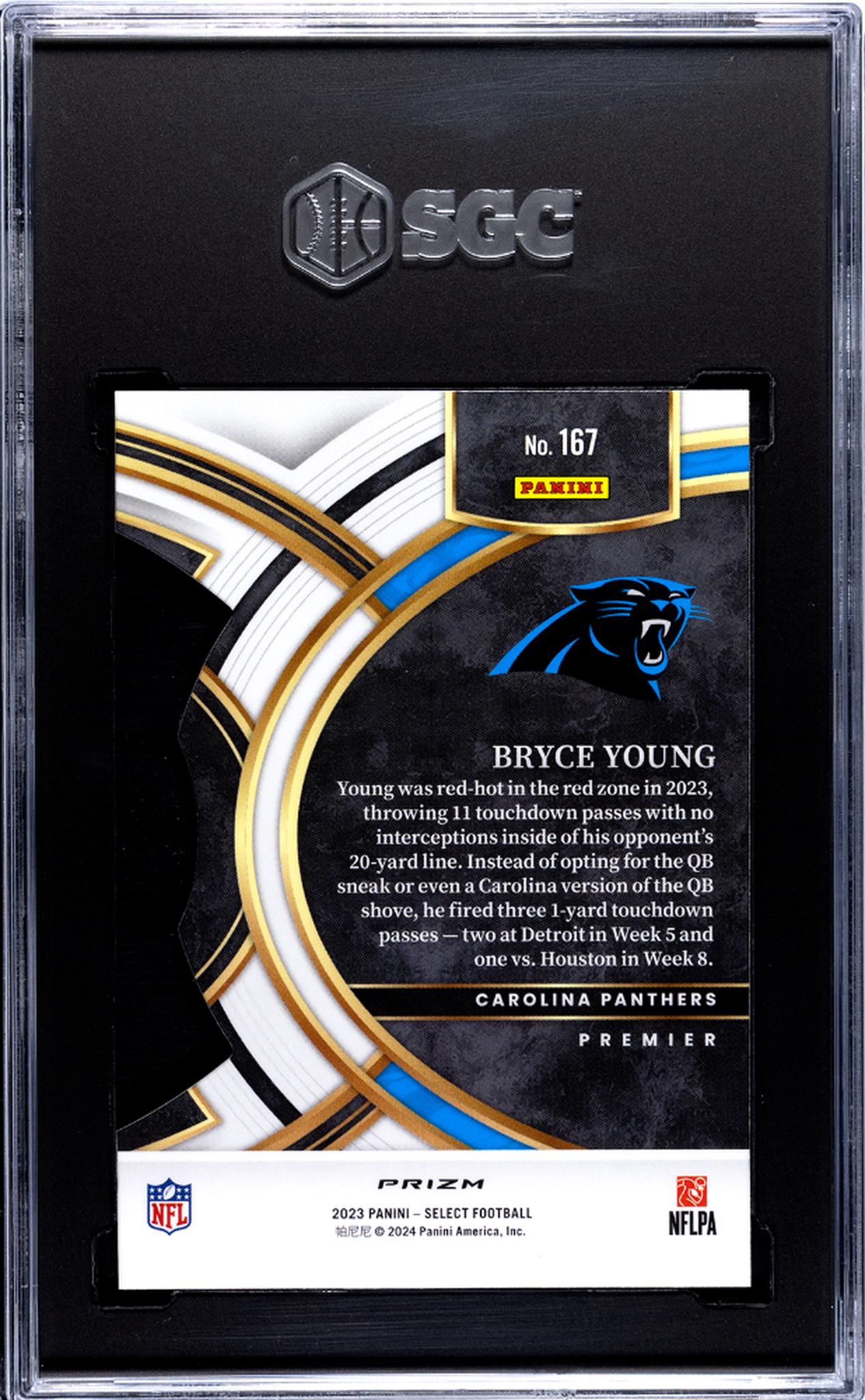 2023 Panini Select #167 Bryce Young Silver Rookie SGC 8.5