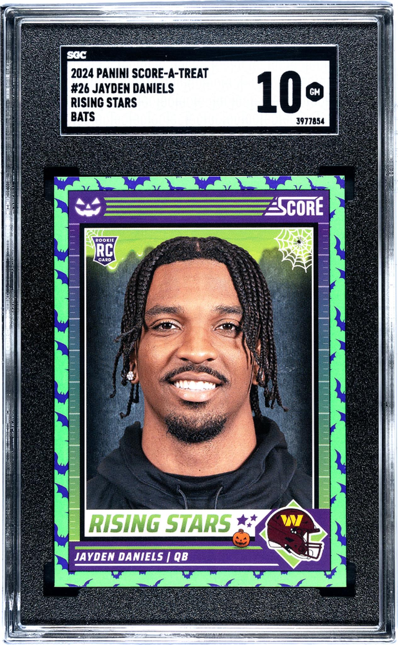 2024 Panini Score-A-Treat #26 Jayden Daniels Rising Stars Bats SGC 10