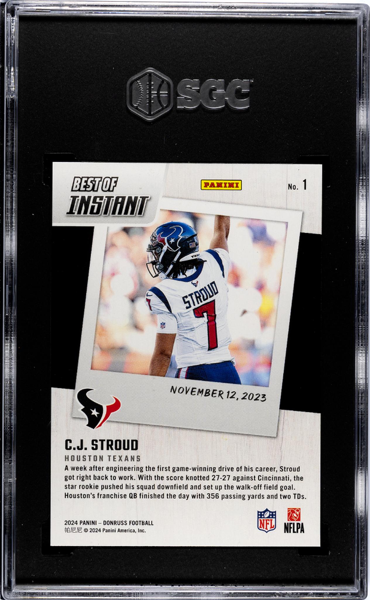 2024 Donruss Instant C.J. Stroud #1 SGC 10