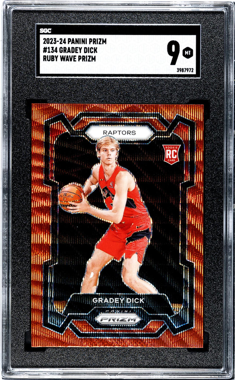 2023-24 Panini Prizm Gradey Dick #134 Ruby Wave Prizm SGC 9