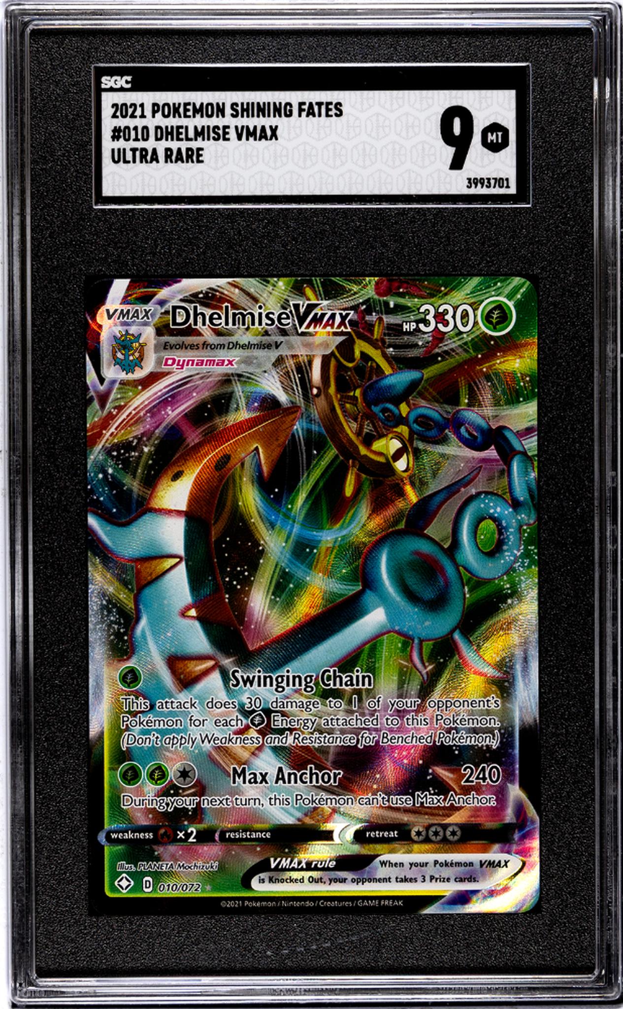 2021 Nintendo Shining Fates #010/072 Dhelmise VMAX SGC 9