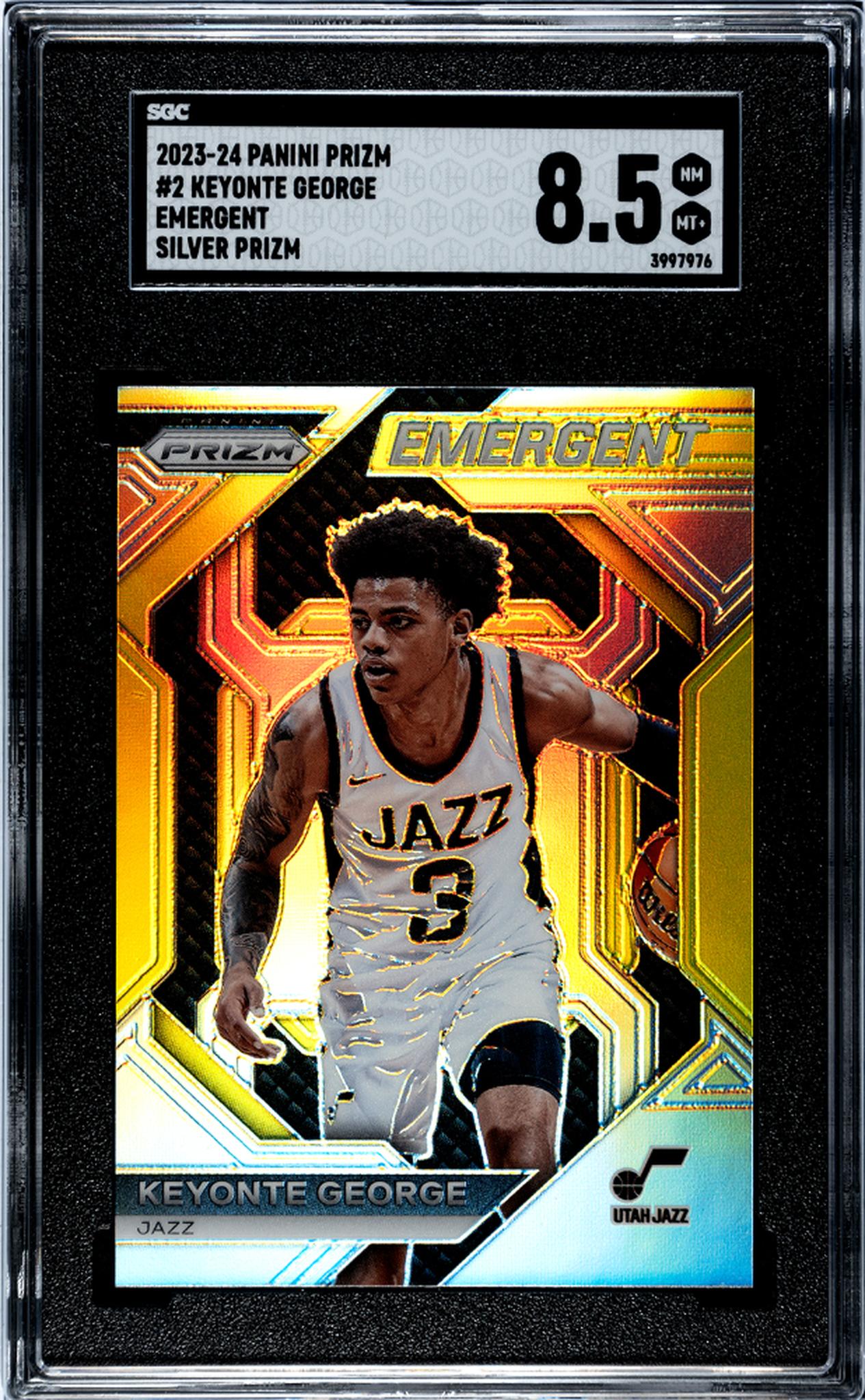 2023-24 Panini Prizm #2 Keyonte George Emergent Silver Prizm SGC 8.5