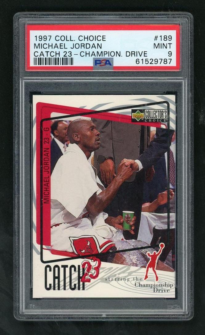 1997 Collector's Choice Catch 23 Championship Drive Michael Jordan #189 PSA 9