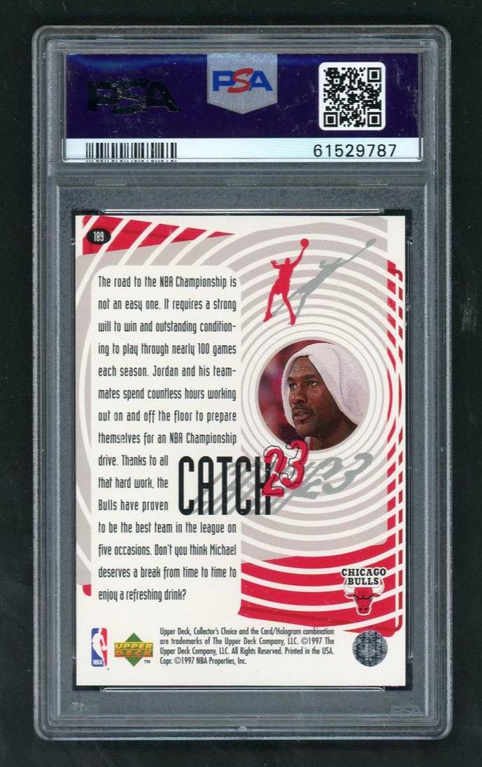 1997 Collector's Choice Catch 23 Championship Drive Michael Jordan #189 PSA 9
