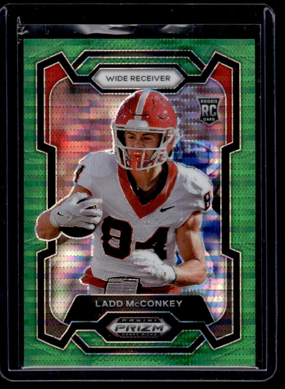 2024 Panini Prizm Draft Picks Green Pulsar Prizm Ladd McConkey #180 RC /25