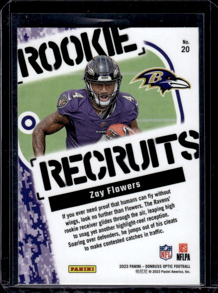 2023 Panini Donruss Optic #20 Zay Flowers Rookie Recruits Rookie