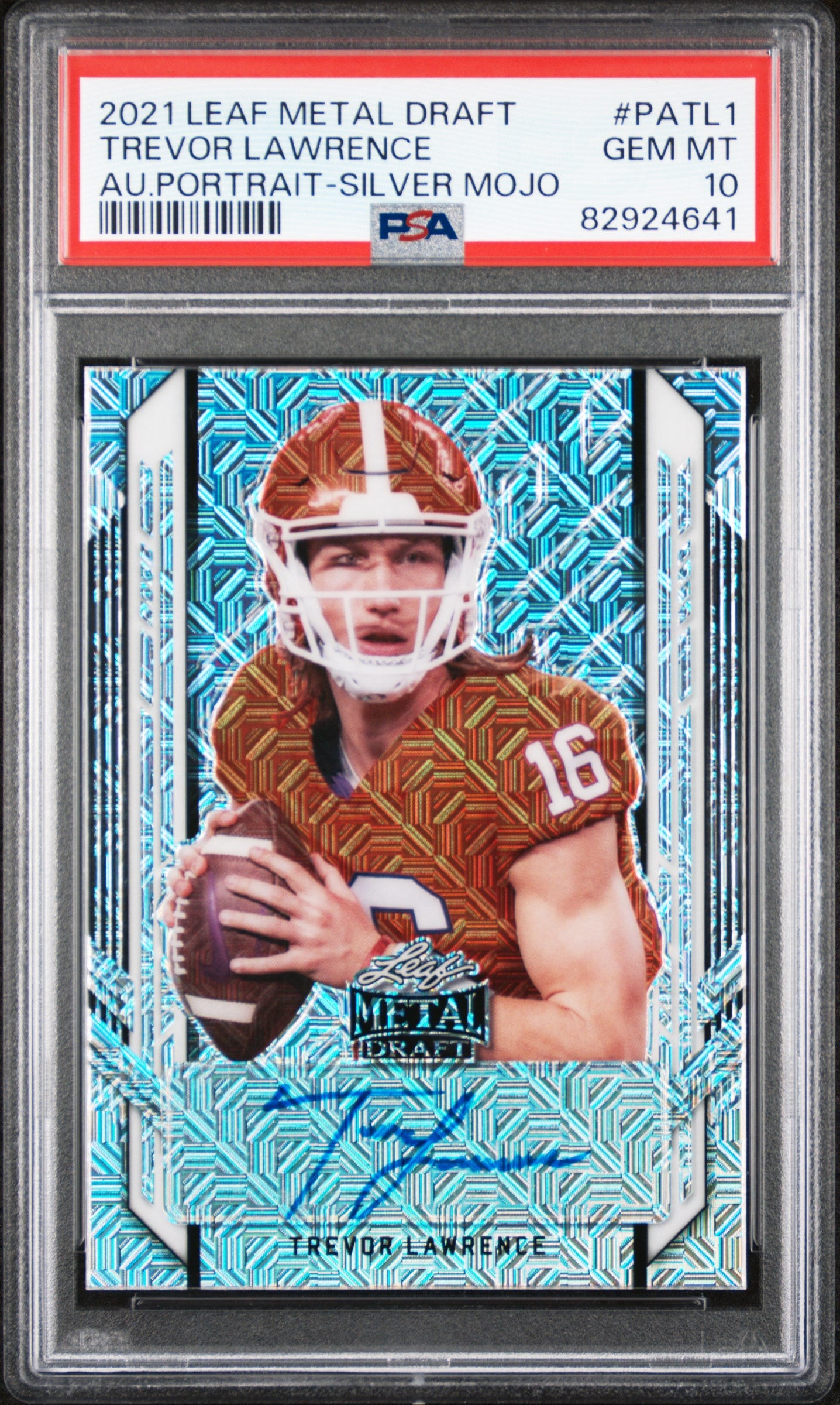 2021 Leaf Metal Draft Auto Portrait Silver Mojo Trevor Lawrence /30 PSA 10