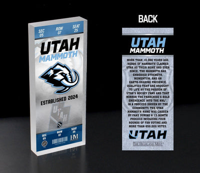 Highland Mint Utah Mammoth 2025-26 3D Acrylic Ticket Block