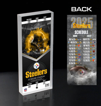 Highland Mint Pittsburgh Steelers 2025 Schedule 3D Ticket BlocKart