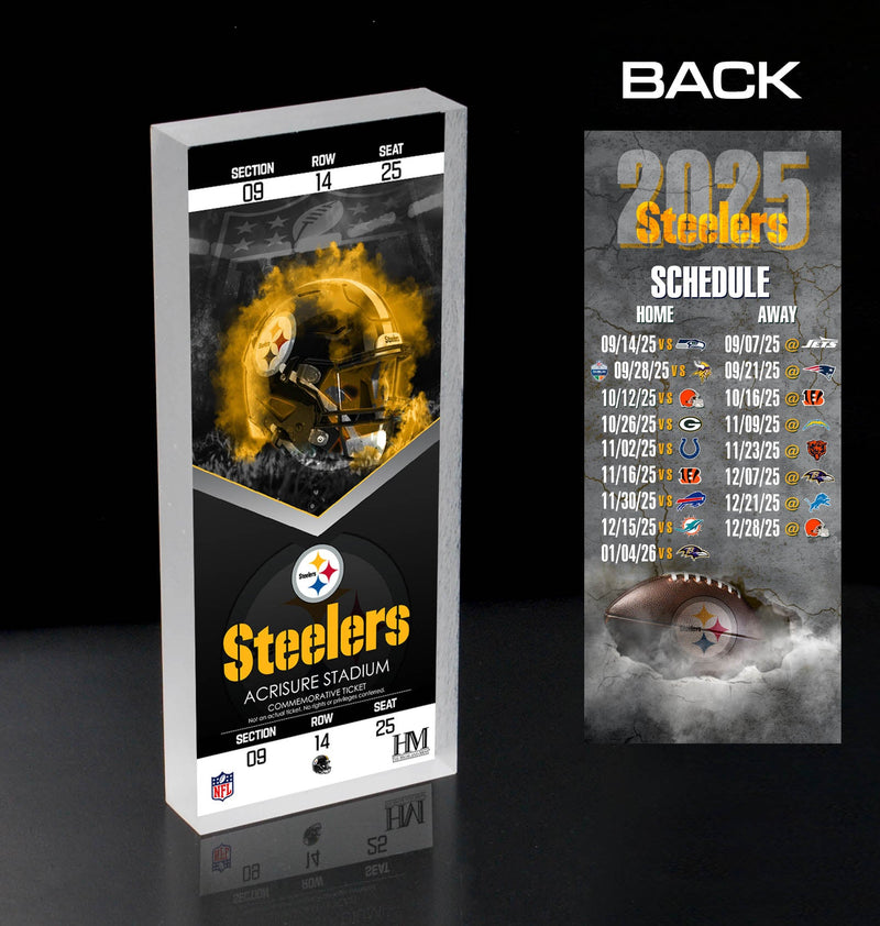 Highland Mint Pittsburgh Steelers 2025 Schedule 3D Ticket BlocKart