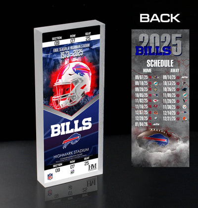 Highland Mint Buffalo Bills 2025 Schedule 3D Ticket BlocKart
