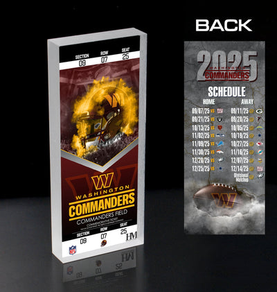 Highland Mint Washington Commanders 2025 Schedule 3D Ticket BlocKart